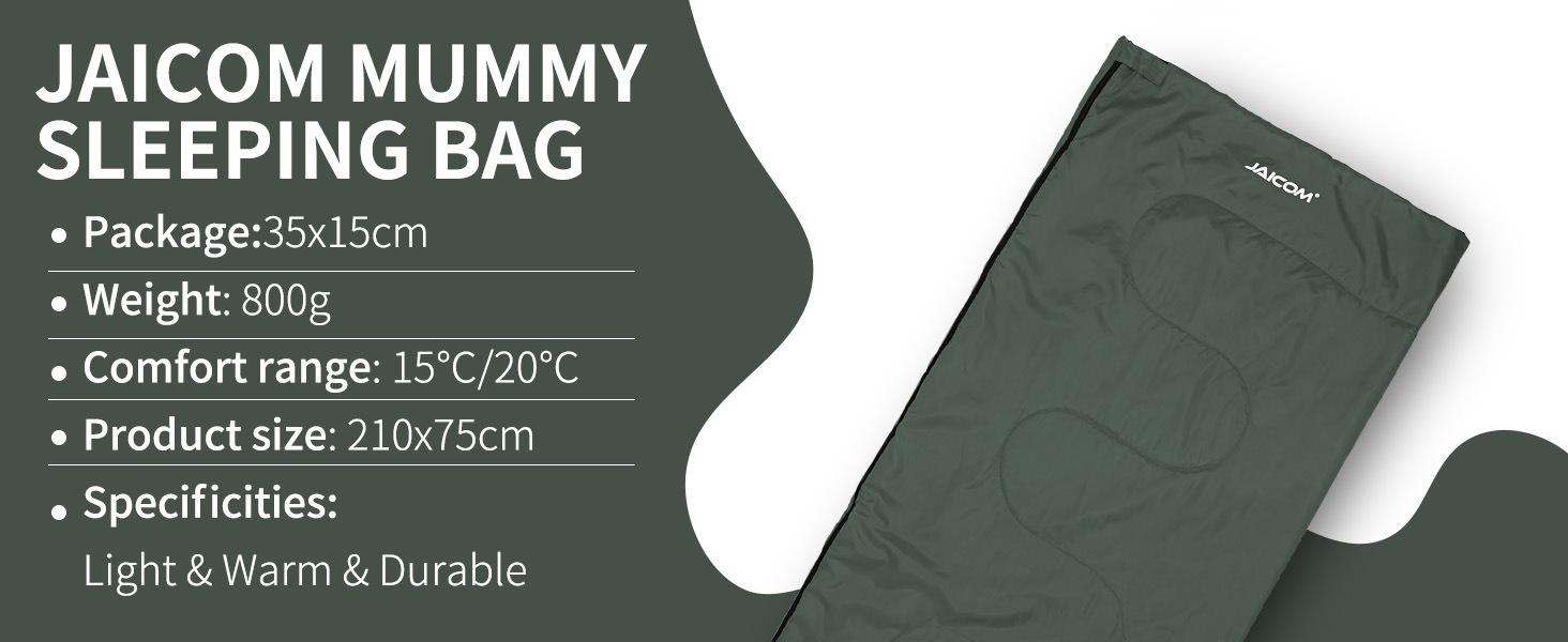 Літній спальний мішок - компактний, легкий, для кемпінгу, відпочинку на природі, дорослих, піших прогулянок, відпочинку в приміщенні, зелений