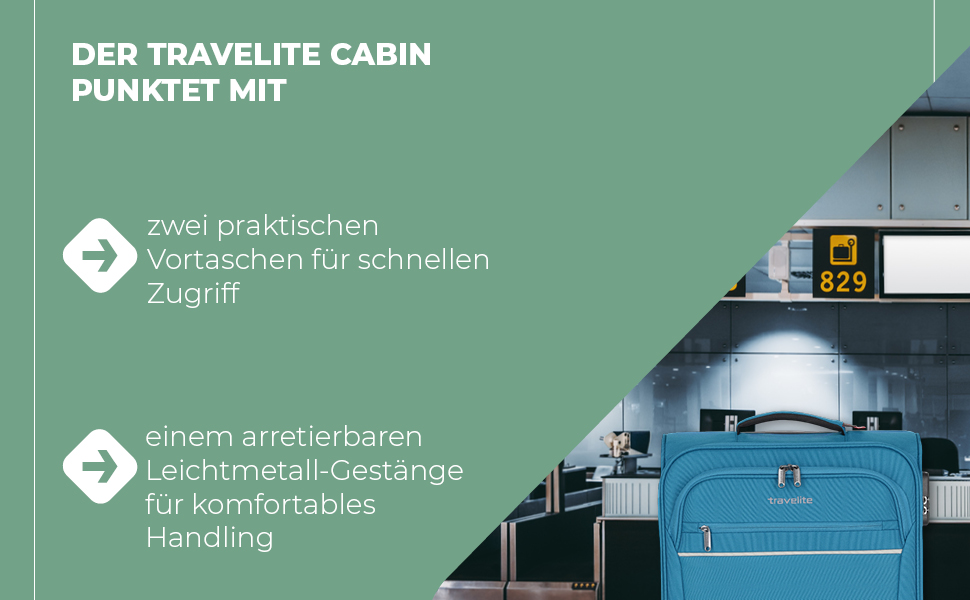 Чемодан-валіза Travelite на колесах, 39 літрів, ручна поклажа, турецький колір, 52 см