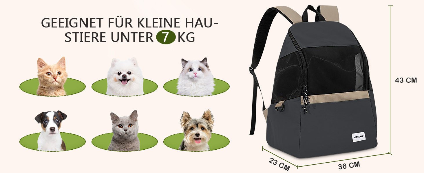 Рюкзак-переноска для тварин ALLSOPETS: для котів та маленьких собак. Зручний, дихаючий, для подорожей, кемпінгу, прогулянок. Бежевий колір