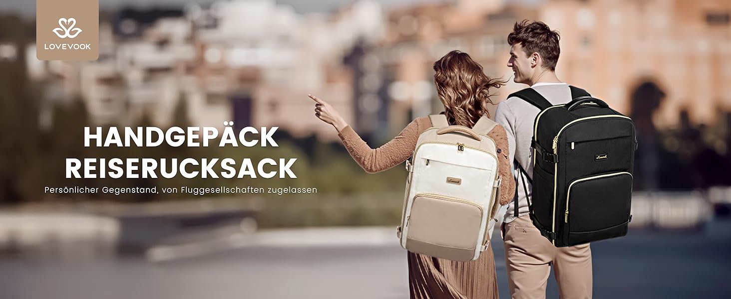 LOVEVOOK Рюкзак ручної поклажі, 17.3 дюйма, водонепроникний, 40L, для подорожей та бізнесу, рюкзак для жінок - Оливковий, Бежевий