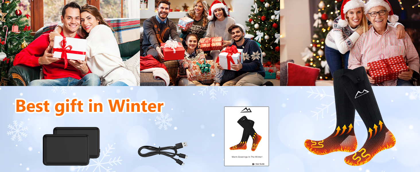 Гріючі шкарпетки з акумулятором для чоловіків та жінок, машинного прання, ідеально підходять для полювання, катання на лижах, піших прогулянок (KomfortPlus Pro Schwarz, Y-08)