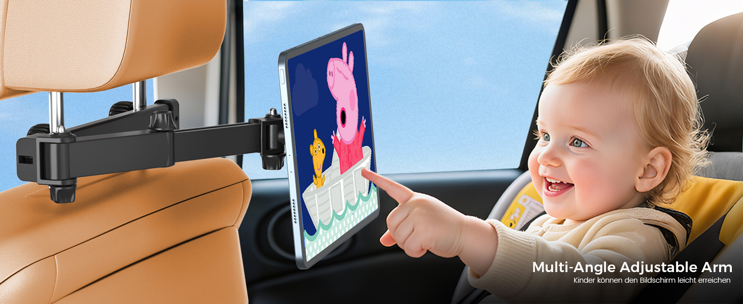 Автотримач для планшета OHLPRO: магнітний, регульований (48см), універсальний для iPad, смартфонів, Switch. З металевими кільцями