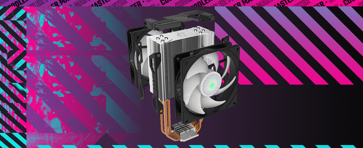 Охолоджувач CPU Cooler Master Hyper 212 LED Turbo ARGB з підтримкою LGA1700, 4 теплові трубки, RGB-вентилятор SF120R