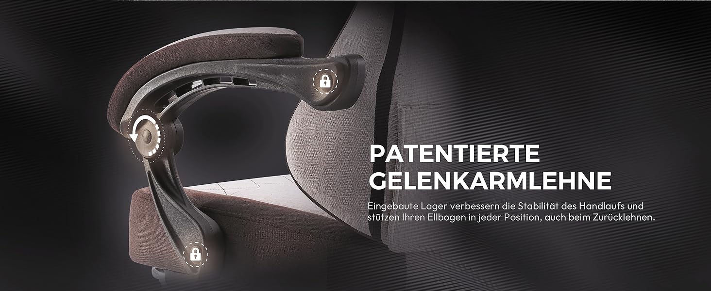 Ігровий крісло Dowinx з тканиною та пружинним сидінням, масажною підтримкою попереку, підніжкою для ніг, ергономічний дизайн, велике та високе, для офісу та ігор, 135 кг, коричневий