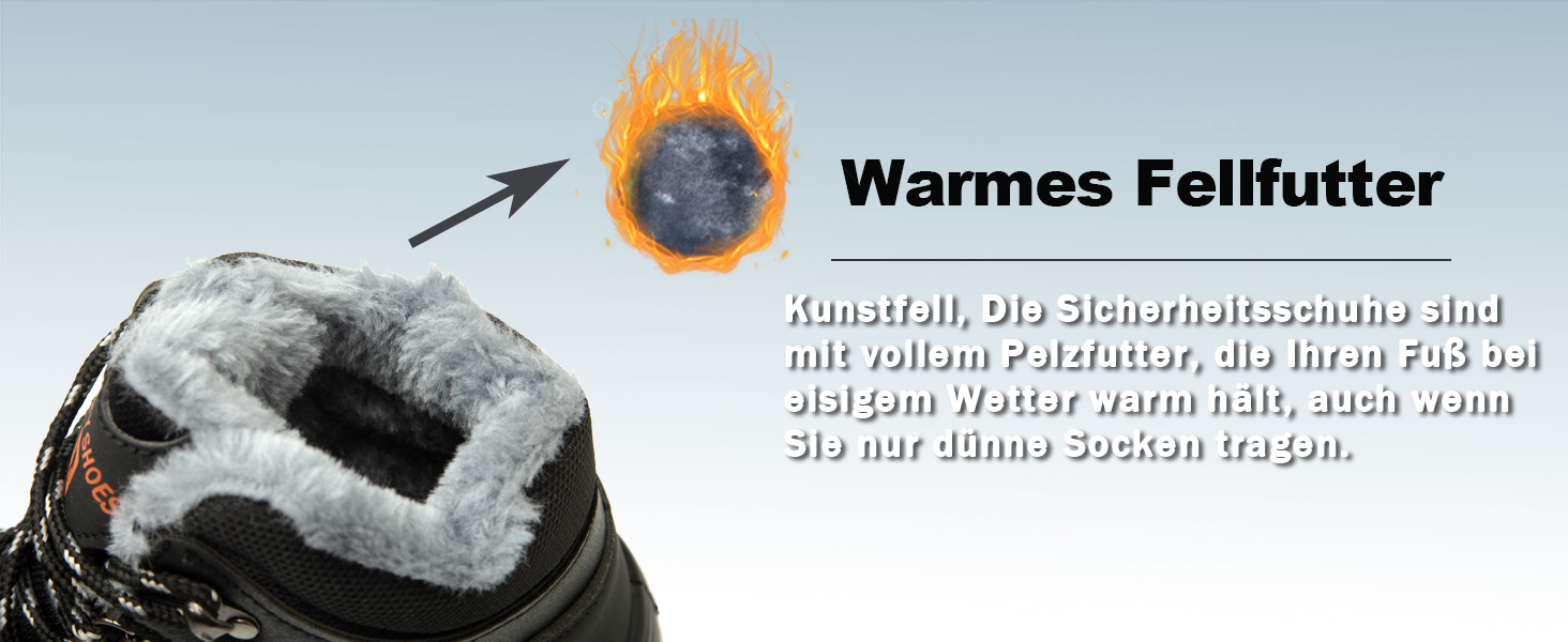 Черевики безпеки зимові чоловічі/жіночі S3, легкі, теплі, з металевим носком, 35-48 (38 EU, чорний)