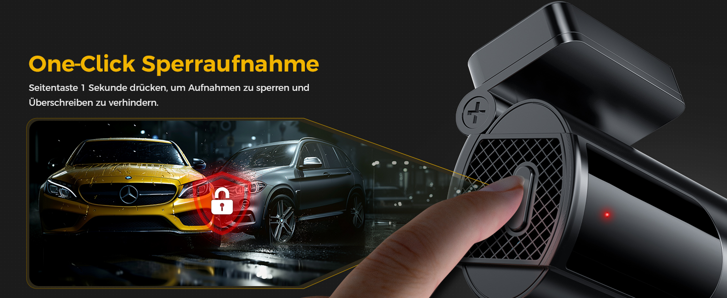 Відеореєстратор GKU Dashcam Auto: 4K+1080P, WiFi 2.4/5GHz, SD 64GB, Паркувальний режим, Нічне бачення, WDR, 170° Кут огляду, G-сенсор, Циклічна запис, Керування через APP, Чорний