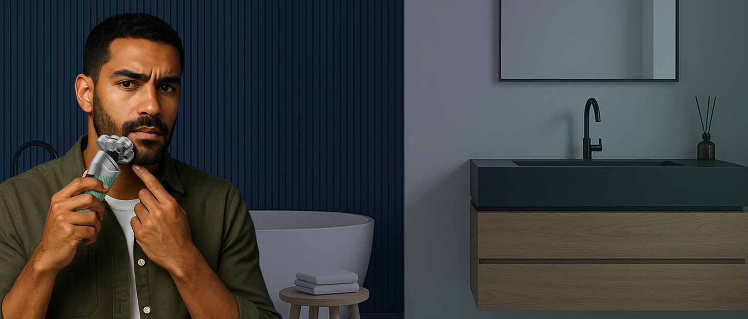 Електричний чоловічий верстат для гоління VOYOR TX500 (зелений) - 5D, мокрий/сухий, USB, LED дисплей, 150 хв роботи