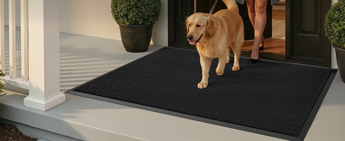 Килимок для дому та вулиці COLOR&GEOMETRY 43x76 см, сірий, антиковзаючий, легко миється