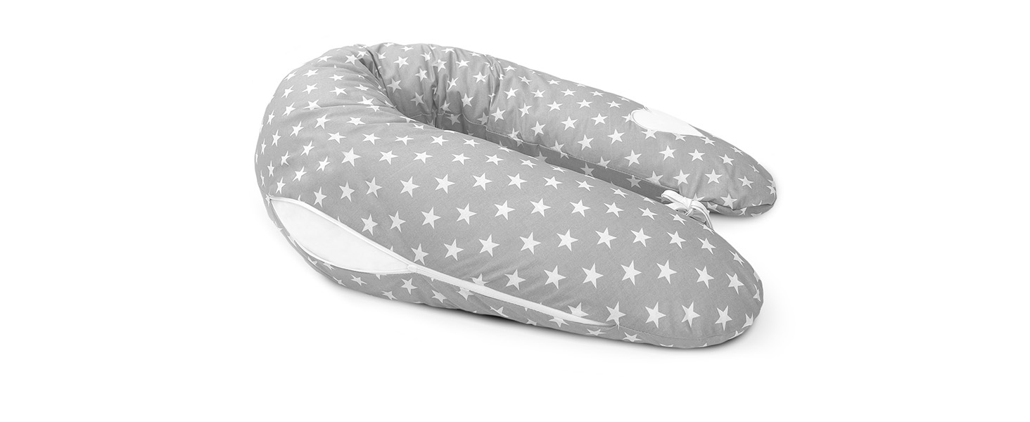 Подушка для вагітних Amilian Stillkissen XXL з зірками (сіра) - подушка для сну на боці та годування