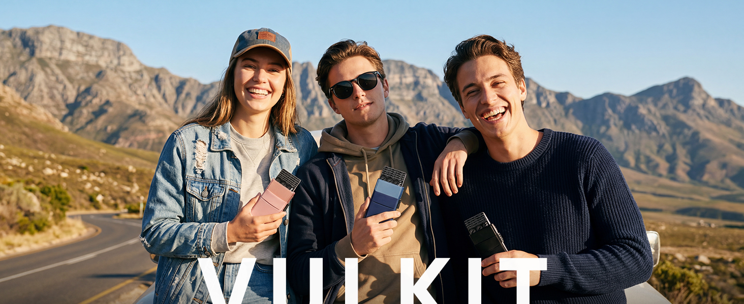 Стильний металевий гаманець для карток VULKIT з RFID-захистом, EDC-відсіками та вікном для посвідчення, колір Espresso