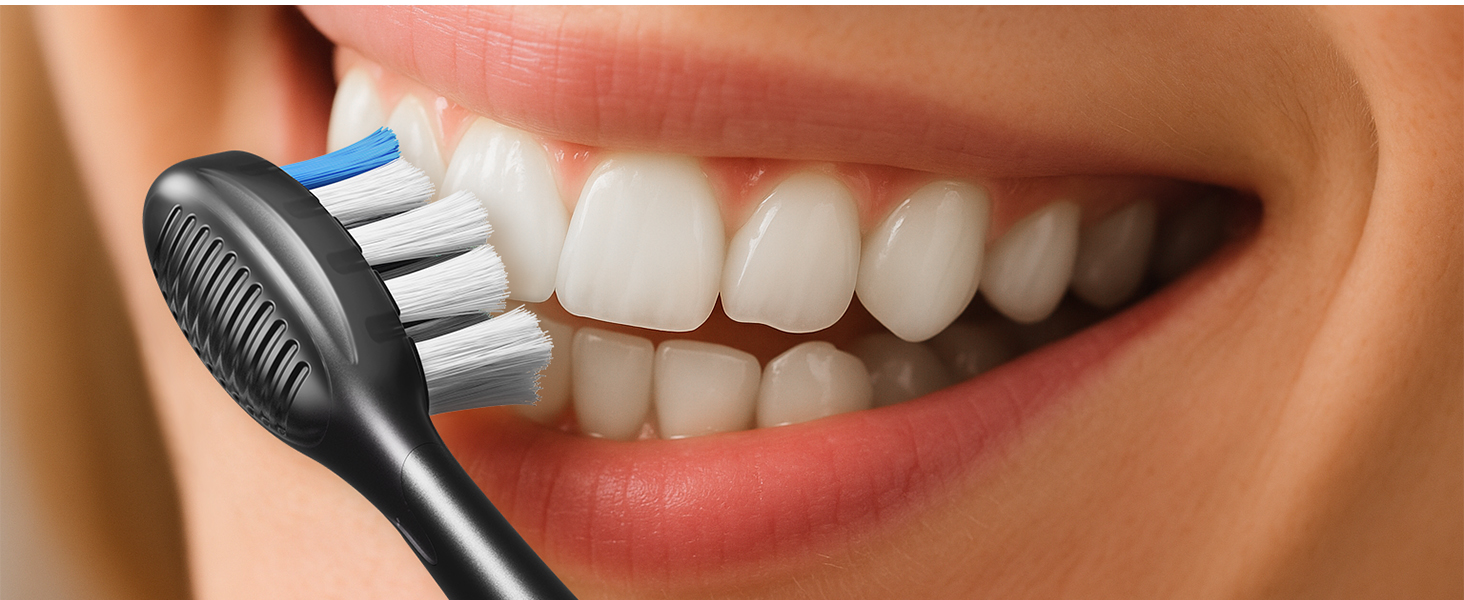 Електрична звукова зубна щітка Ultraschall ET110 (Чорна) - 41000 VPM, 70 днів роботи, 6 насадок, таймер, IPX7