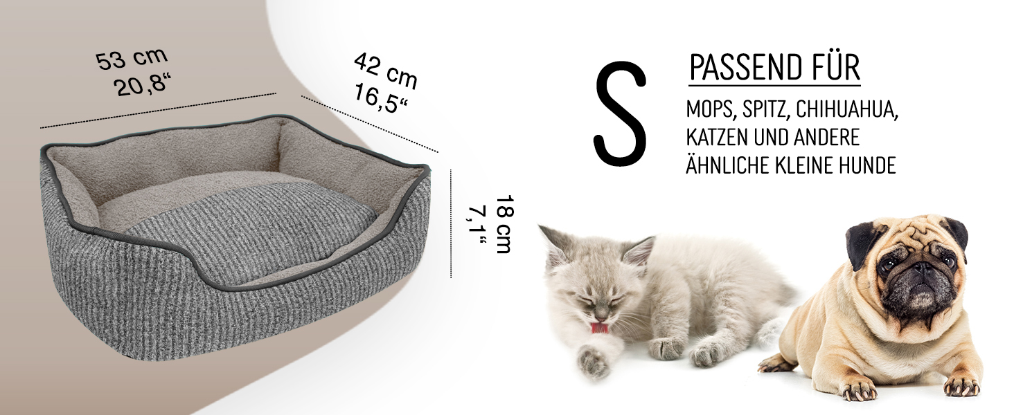 Ліжко для собак та котів, корзина для собак, диван для собак, подушка для собак, ліжко для котів, подушка для котів, S, зелений, 53x42x18 см