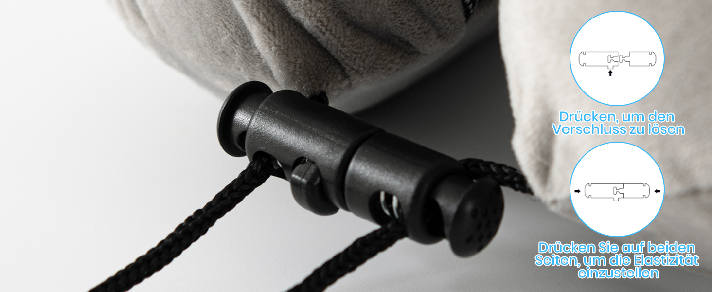 Подушка для шиї Good Nite для подорожей, авто та дому. Ергономічна подушка з Memory Foam, регульована, сірого кольору.