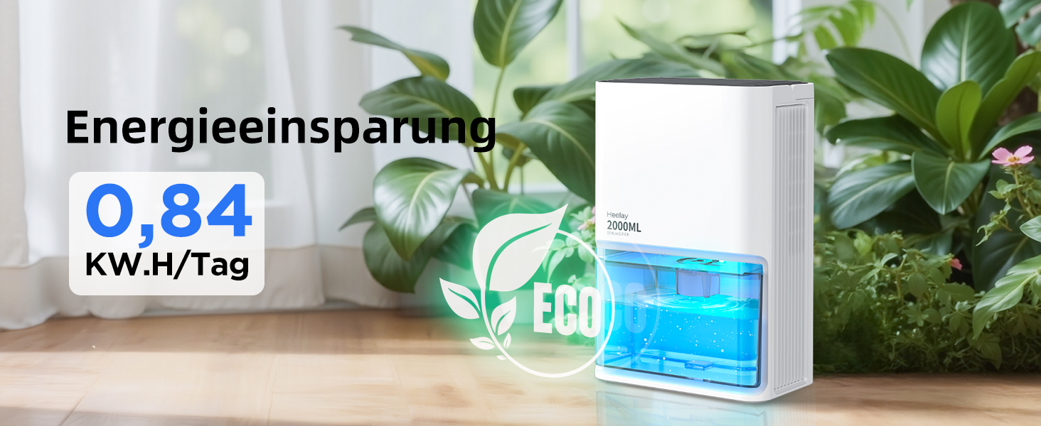 Електричний осушувач повітря тихий Pro-2000ml, 2000 мл, до 650 мл/день, для спальні, ванної кімнати, дому, білий