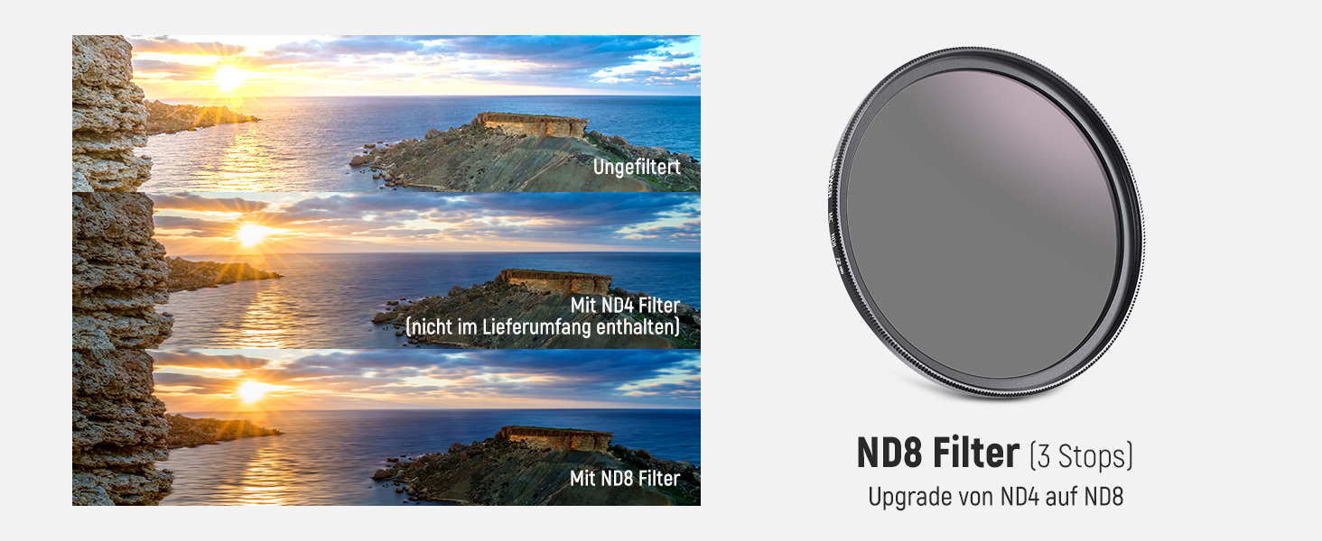 Набір фільтрів для об'єктива NEEWER UV/CPL/ND (72mm): захисний, поляризаційний, нейтральний фільтр