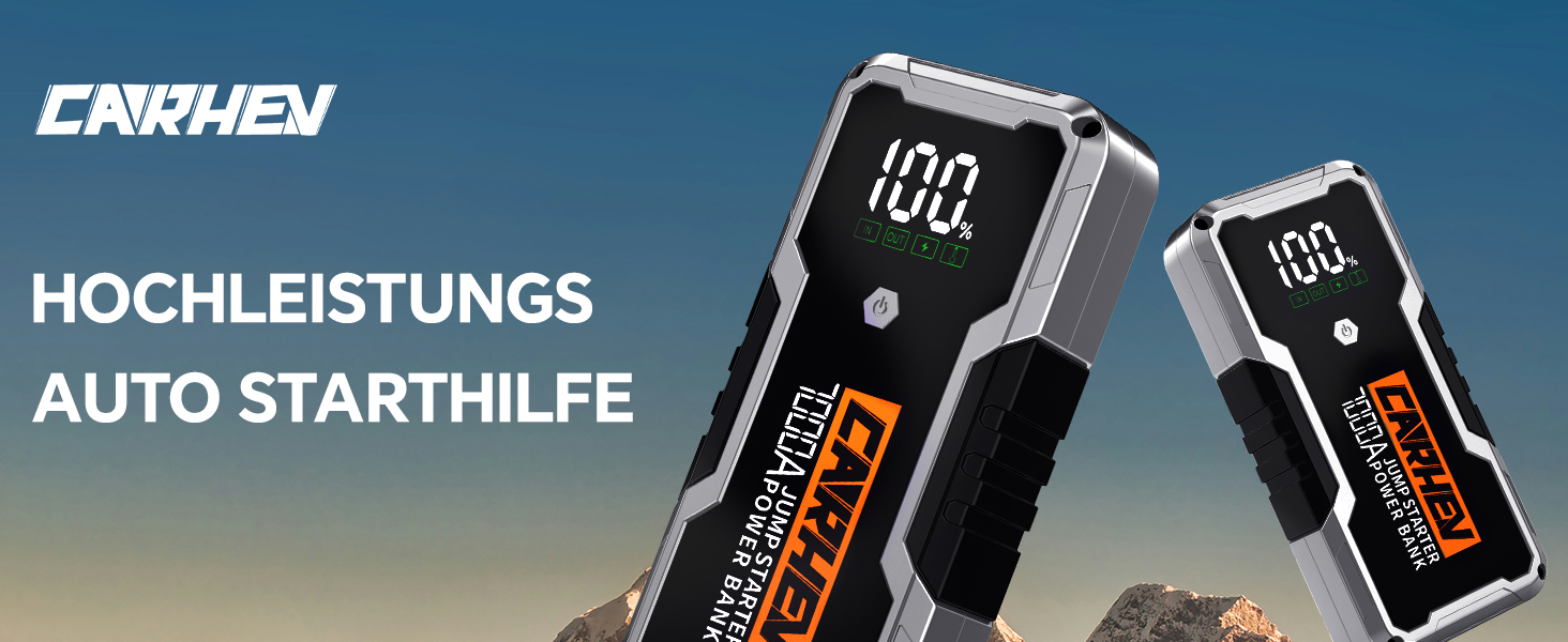 CARHEV 7000A Пусковий пристрій (Powerbank) для автомобіля 12V, для бензину/дизеля, з QC 3.0 USB, LED
