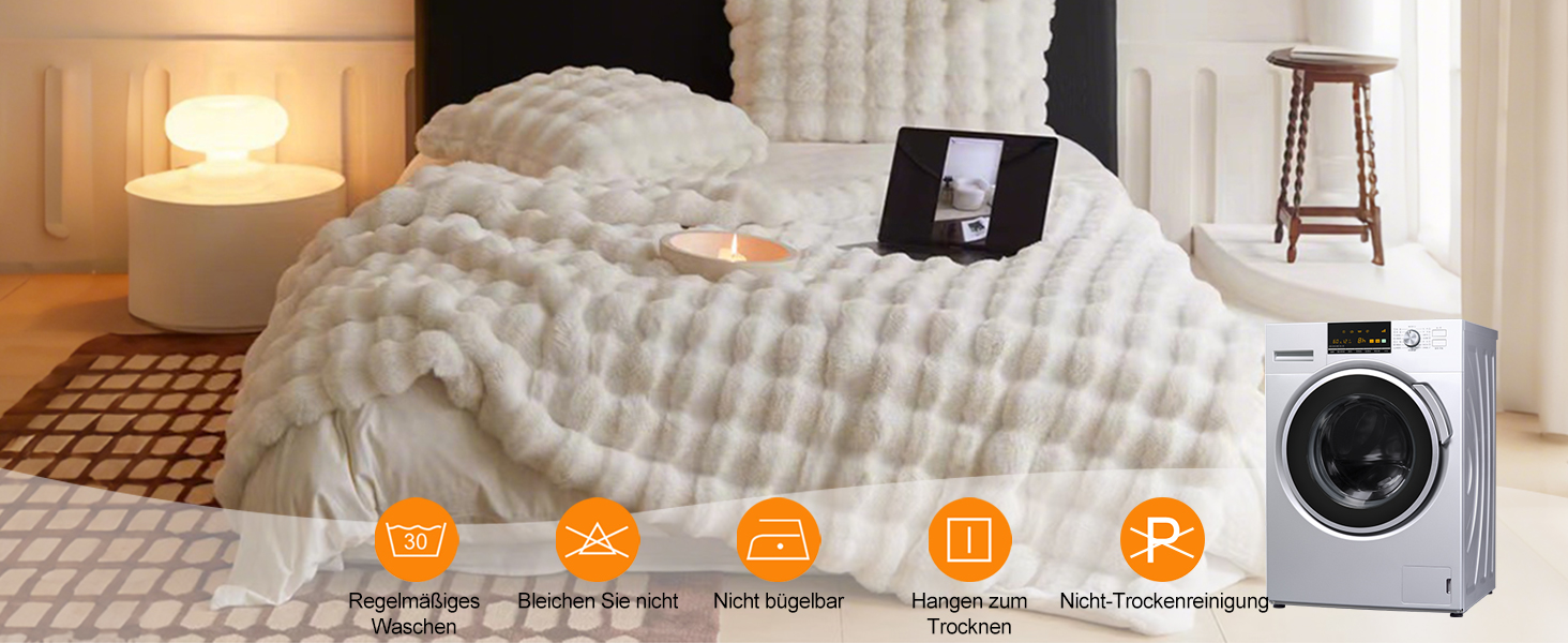 Плед Ergocar з м'якого штучного хутра, 160x200 см, світло-блакитний | Плед для дивану, крісла, ліжка