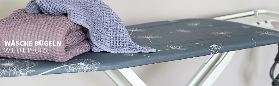 Покриття для прасувальної дошки WENKO Air Comfort з зоною швидкого прасування, для парових прасок, 5 шарів, відбиття тепла, з 2 фіксаторами M/L