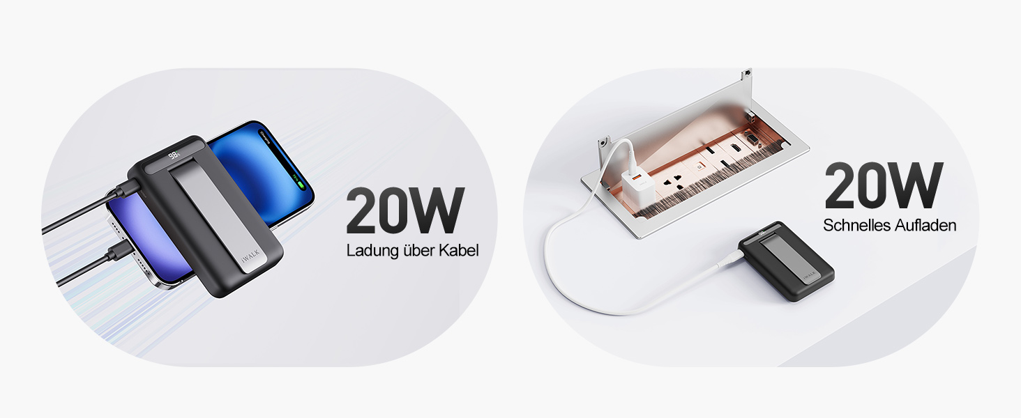 Магнітний бездротовий павербанк iWALK 10000mAh 15W Qi2, портативний зарядний пристрій зі стійкою та LED-дисплеєм для iPhone 16/15/14/13/12 Pro Max/Plus/Mini, чорний