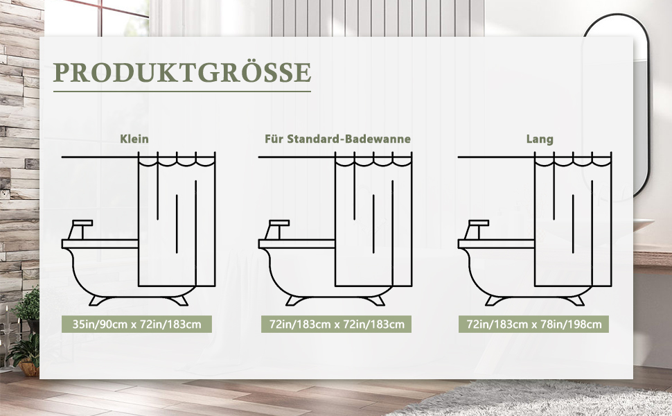 Шторка для душу Waffel з магнітною фіксацією, текстиль, поліестер, 183x183 см (зелена)