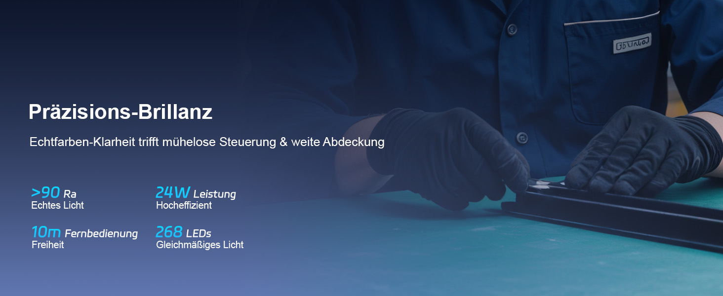 LED лампа настільна з регулюванням яскравості - 1500LM 24W, кріплення-прищіпка, з пультом, гнушкий 80см шнур, USB-порт, для офісу та дому (Чорний)