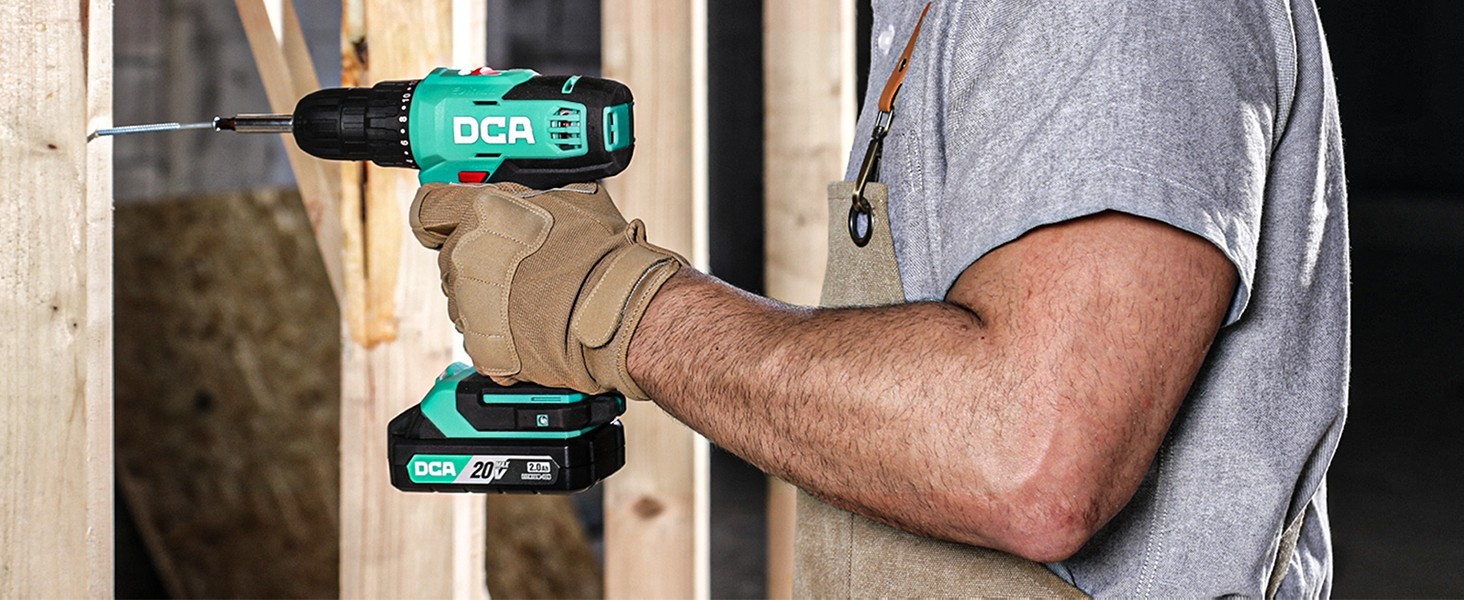 Акумуляторний дриль-шуруповерт DCA ADJZ2035, 20V, 40 Нм, 2.0Ah, 25-ти частинний комплект