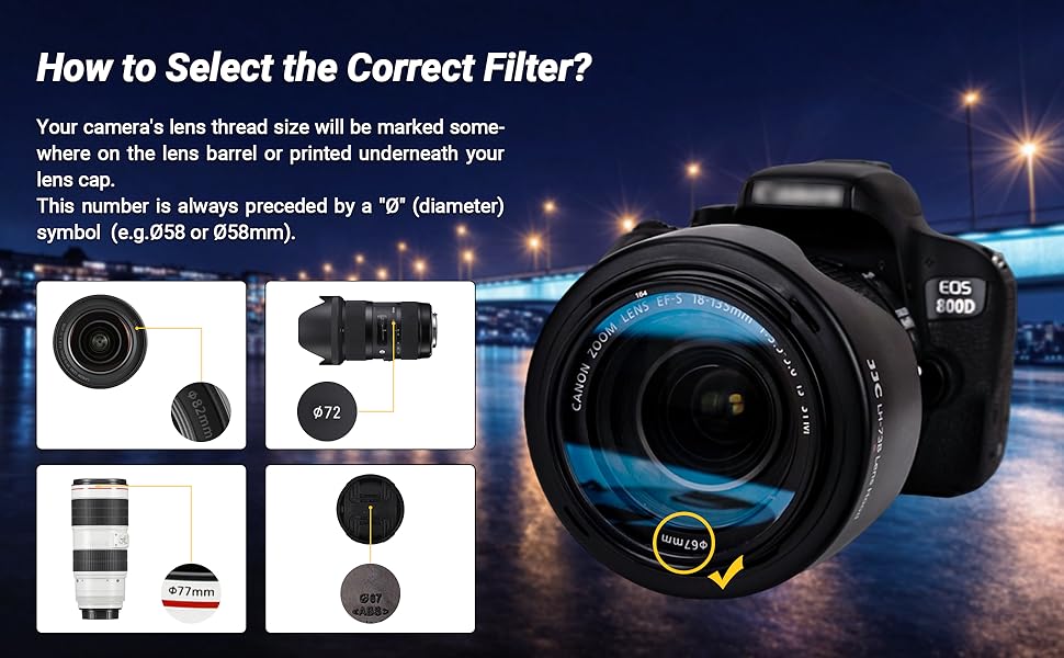 Фільтр JJC Glas-Stern 62mm (4/6/8 променів) для Sony A7/A7C/A7R/A7S/A9 + об'єктив Sony FE 90mm F2.8 Macro G OSS та інші об'єктиви з різьбою 62mm