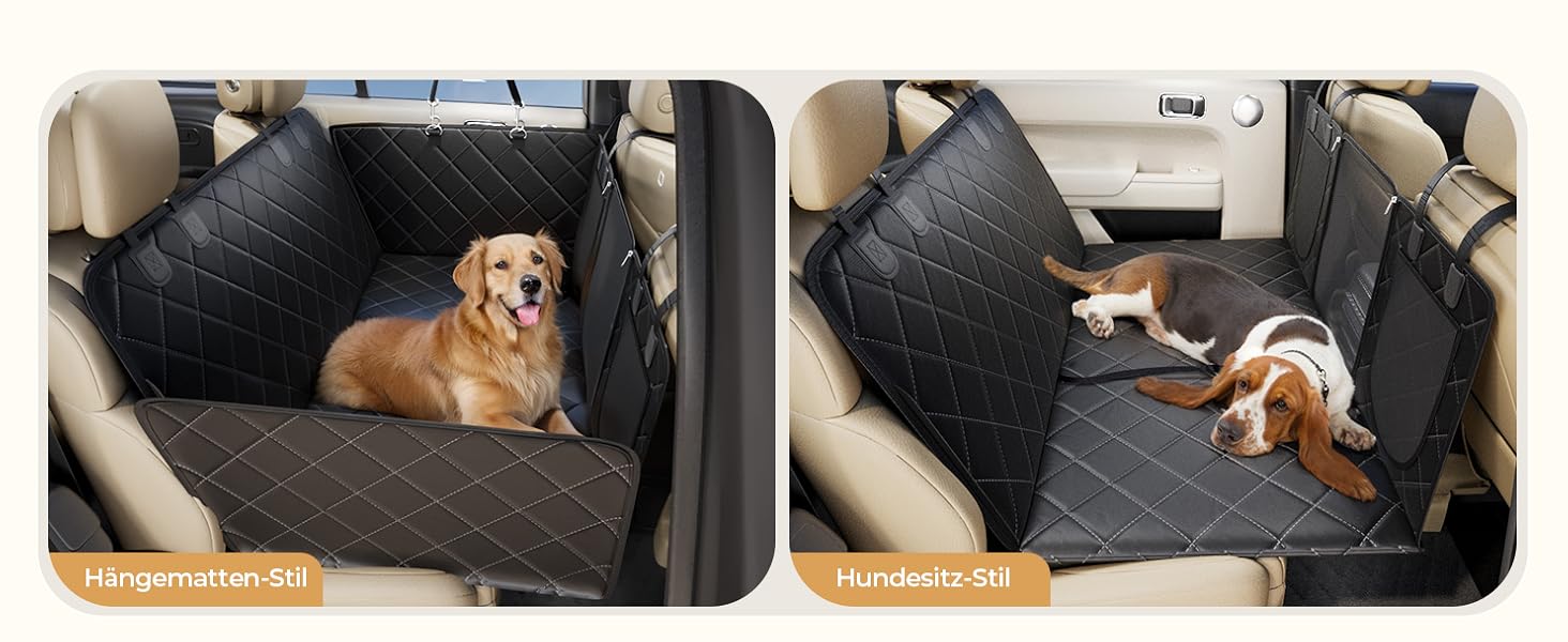 Килимок для собак у машину з жорсткою основою | Водонепроникний, антиковзний, захист від подряпин | 6-в-1, XXL, з ременями безпеки