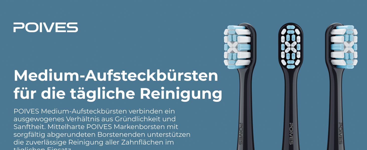Електрична зубна щітка POIVES P1 Pro з датчиком тиску, 72 000 рухів, гарантія до 4 років, 111 днів без ризику, довга робота від акумулятора, колір Midnight Blue