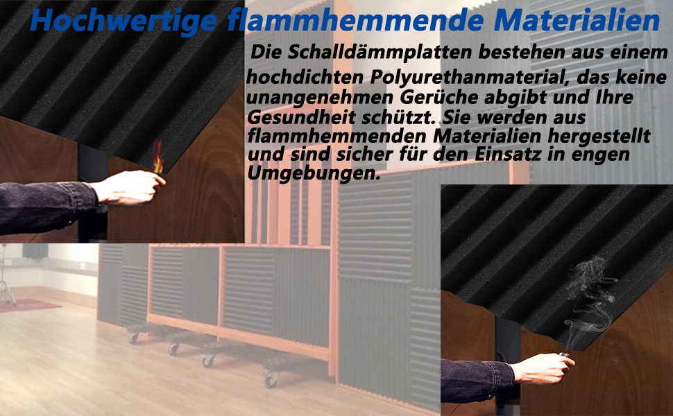 Акустичний поролон для звукоізоляції стін, вогнестійкі шумопоглинаючі панелі для студії, офісу та дому, 30x30x2,5 см, 12 шт.