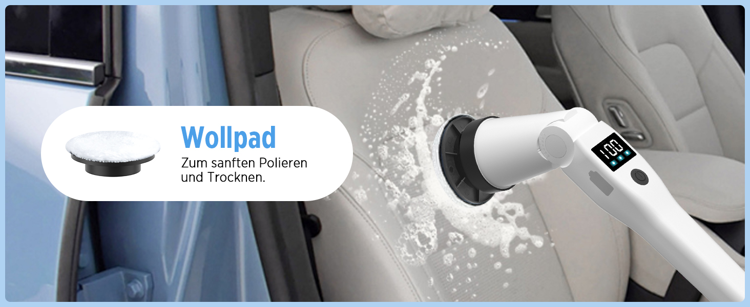 Електрична щітка для прибирання з 8 насадок, 3 швидкості, IP65 водостійка, регульована ручка, акумуляторна щітка для ванної, кухні, плитки, душу та кутів (біла)