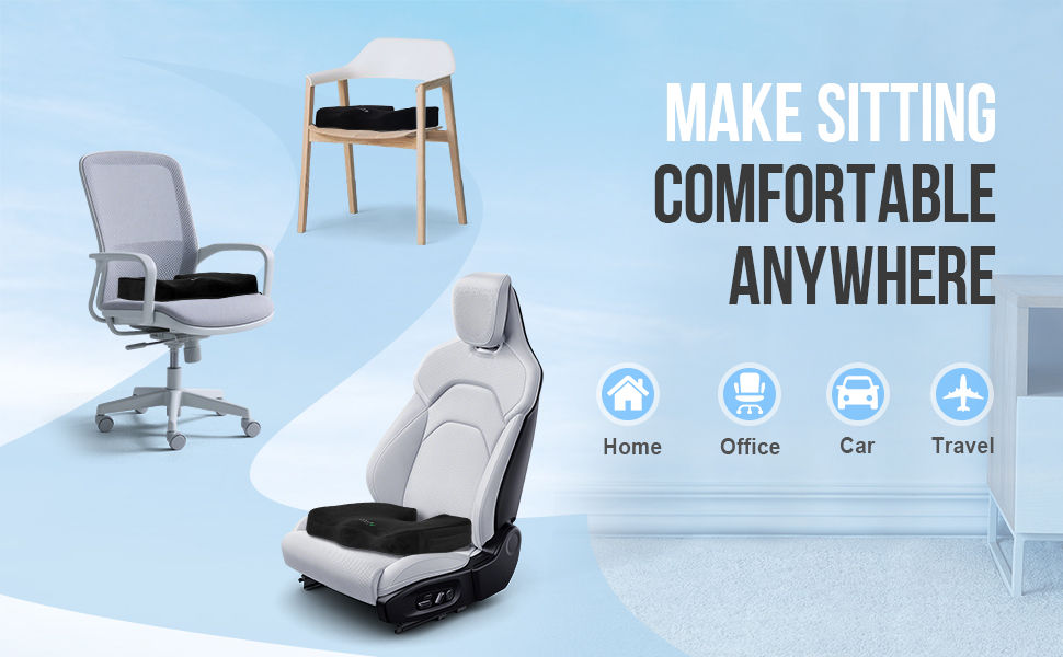 Подушка з піни Memory Foam для офісного крісла, авто та геймерського стільця - ортопедична підтримка спини