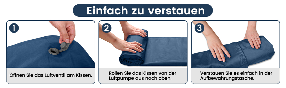 Надувний килимок для кемпінгу Tuocal Isomatte, 9 см, з вбудованим насосом, антиковзаюча поверхня, для відпочинку на природі, подорожей та наметів (блакитний)