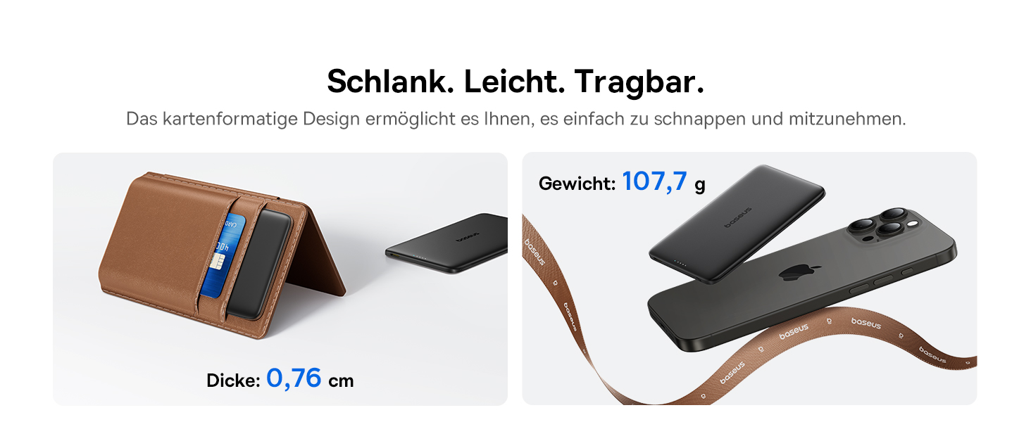 Power Bank Baseus Picogo AM41: Тонкий Magsafe Powerbank, PD 20W, 5000mAh, USB-C, для iPhone 17/16/15/14/13/12 (Чорний)