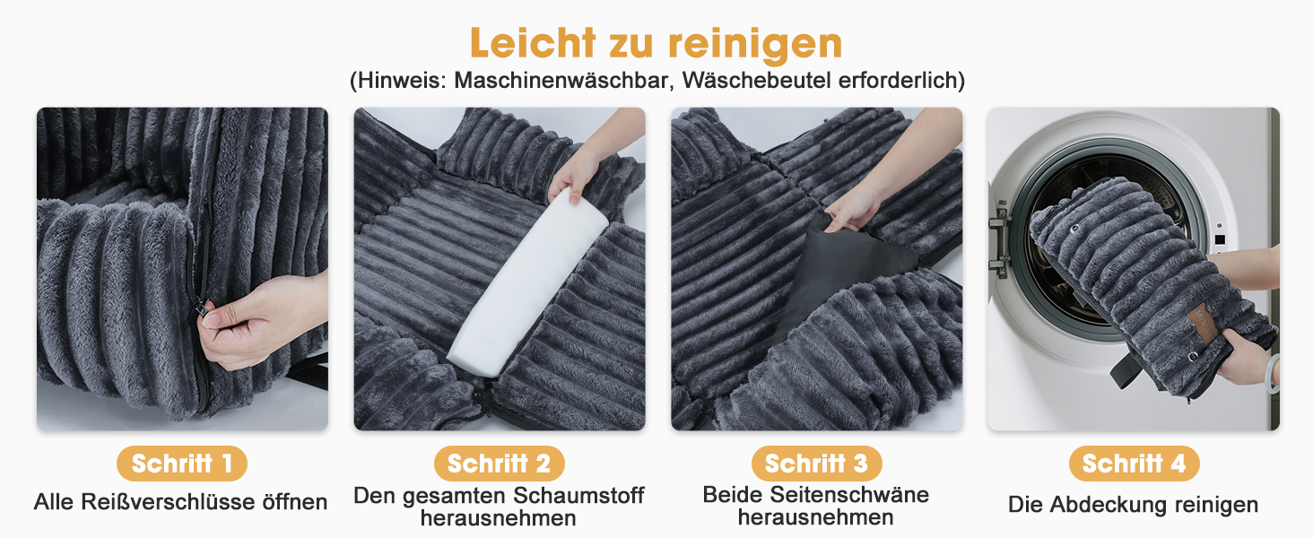 Mixjoy Dog Car Seat - Washable & Memory Foam - for Small to Medium Dogs - Rear & Front Seat - Grey