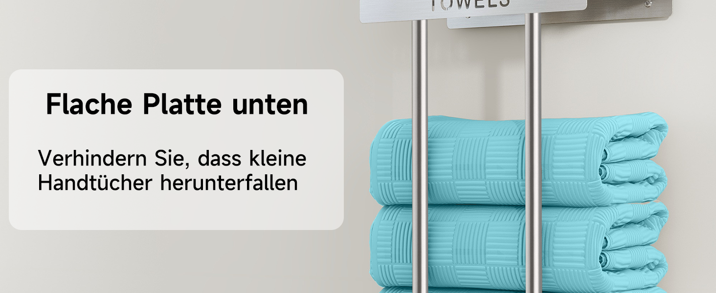 Трирівнева підставка для рушників з металевою полицею та 4 гачками, 86 см, срібна | Підставка для рушників для ванної кімнати