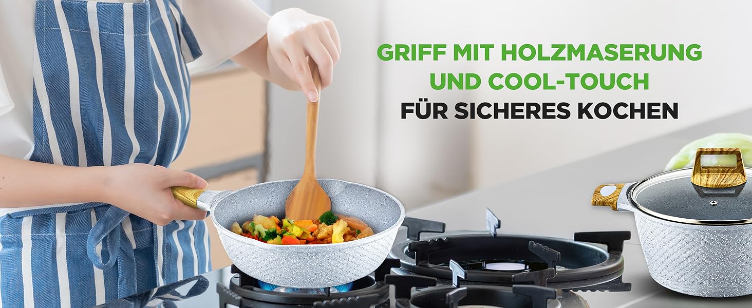 Набір посуду NutriChef 22 предмети антипригарний мармуровий блакитний – сковороди, каструлі, аксесуари для кухні, індукція, посудомийна машина