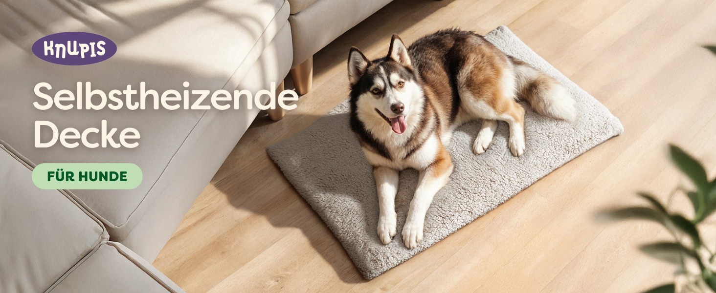 Самогріюча собача ковдра, велика лежанка для собак 90x60 см, знімний водонепроникний чохол, м'яка та тепла, без живлення, з антиковзною основою (сіра)