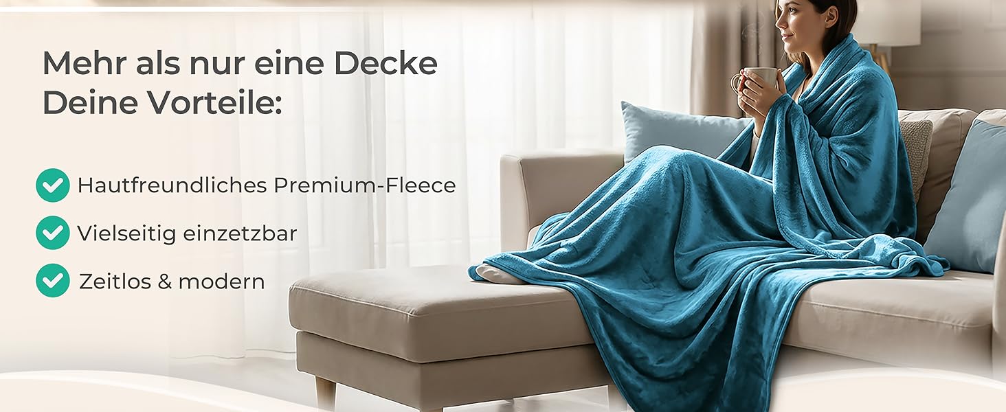 Плед Грaфенстейн® Kuscheldecke Cashmere-Feeling: м'який та пухнастий, теплий флісовий плед 150x200 см (Антрацит)