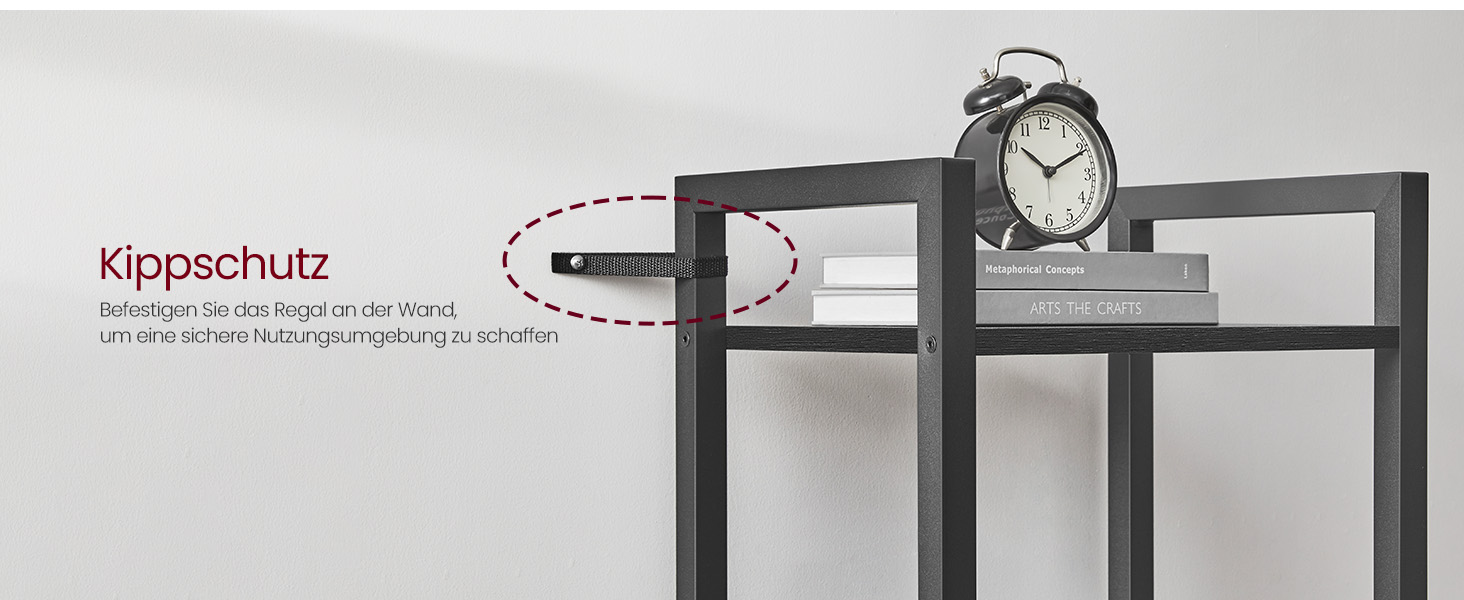 VASAGLE 4-Tier Regal mit offener Ablage