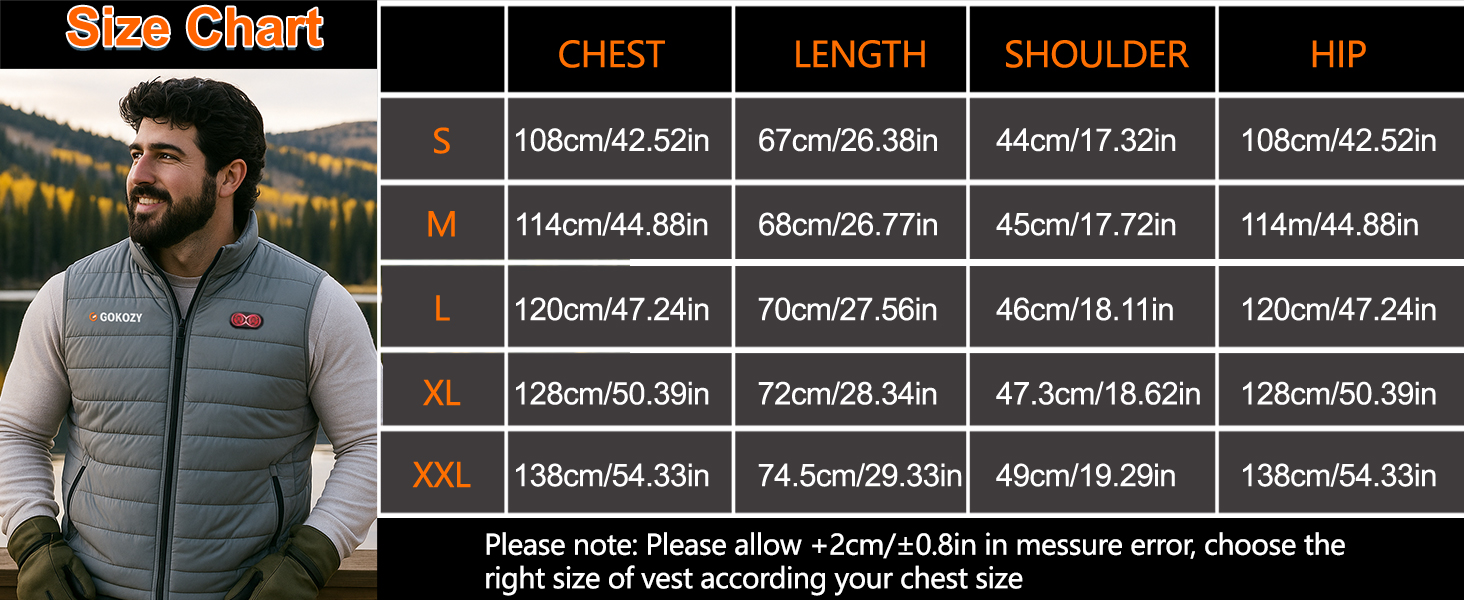 Обогрівальний жилет Gokozy для чоловіків та жінок з акумулятором 10000 mAh та 5 зонами обігріву, для катання на лижах та полювання (M, Сірий)