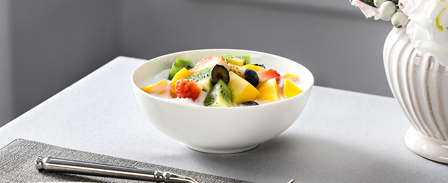 MALACASA Набір посуду 12 предметів для 4 осіб з кісткового фарфору, серія JERA Weiß, кремово-білий, міцний, для миття в посудомийній машині та для мікрохвильовки