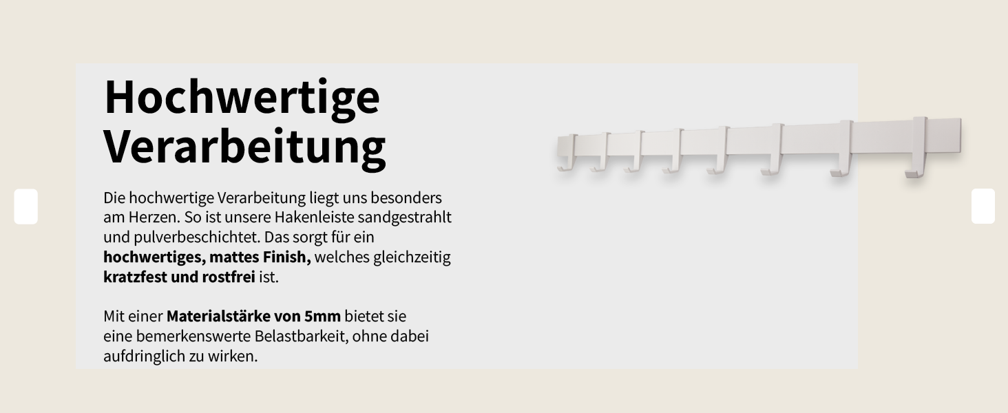 Стійка для одягу Designfabrik Hamburg, настінна металева вішалка з рухомими гачками, 80 см, сучасний дизайн, чорна матова/матова біла