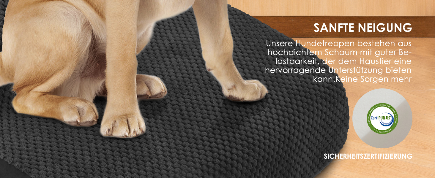 Сходинки для собак ZNM: 3-ступенева переносна драбинка для маленьких собак та котів, 40 см, чорний колір