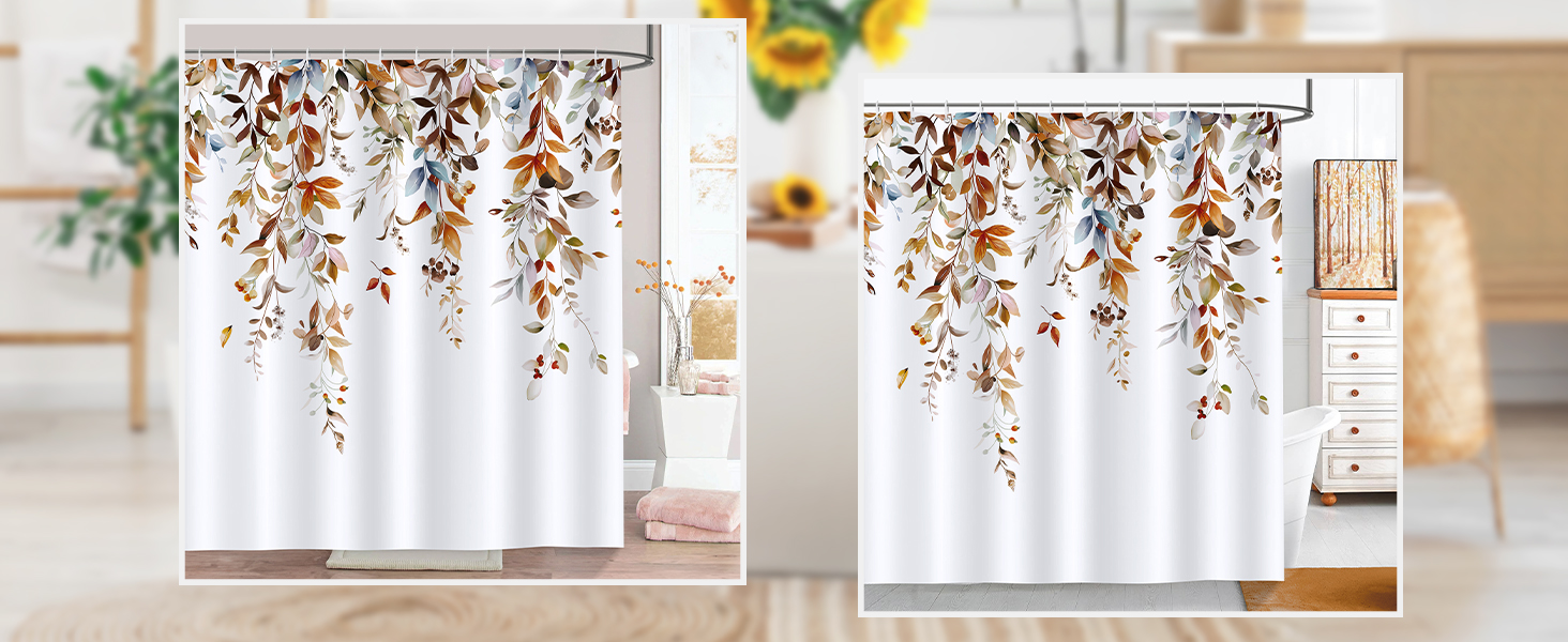 Шторка для душу Bonhause з зображенням зеленого листя, 180x180 см, антигрибкова, водонепроникна, поліестер, для ванної кімнати, з 12 гачками