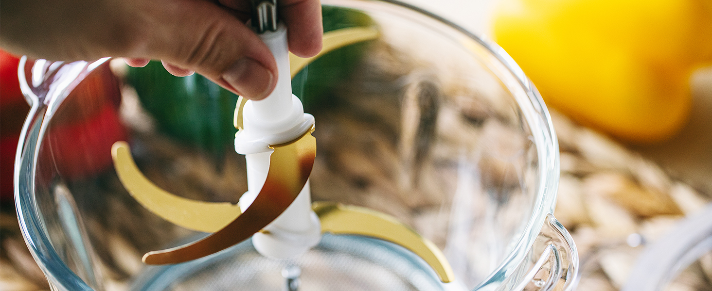 Електричний подрібнювач Family Care для кухні: 3 титанові леза, 300W, скляна чаша 600 мл, подрібнювач м'яса, цибулі, овочів, горіхів, льоду. Багатофункціональний.