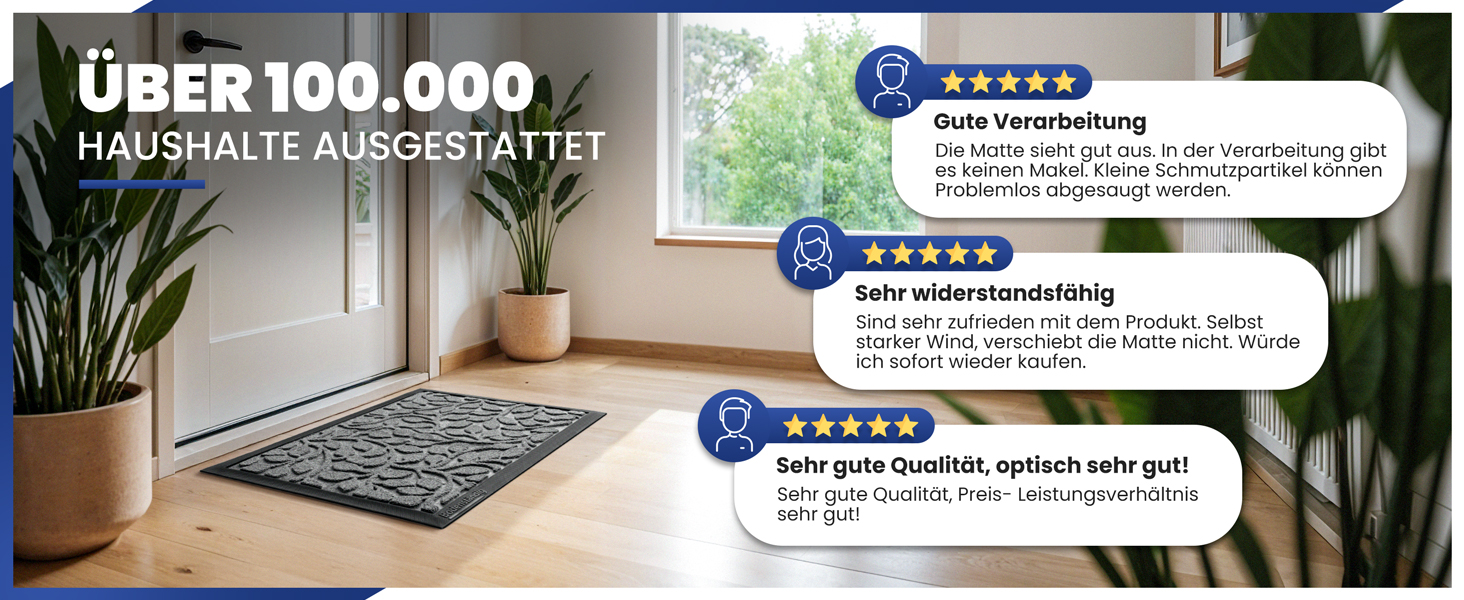 Килимок для дому та вулиці 40x60 см сірий - міцний, з рифленою поверхнею для чищення взуття