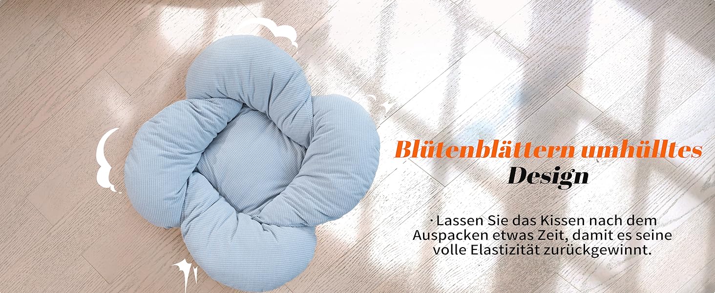 Кішка ліжко CheerPals, квітка, 55x55 см, велике, м'яке, для всіх котів, білий (світло-блакитний)