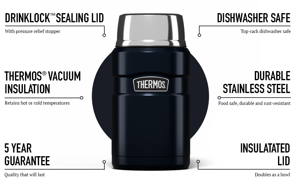 Термос ізольований, 710 мл, нержавіюча сталь, колір Midnight Blue (синій)