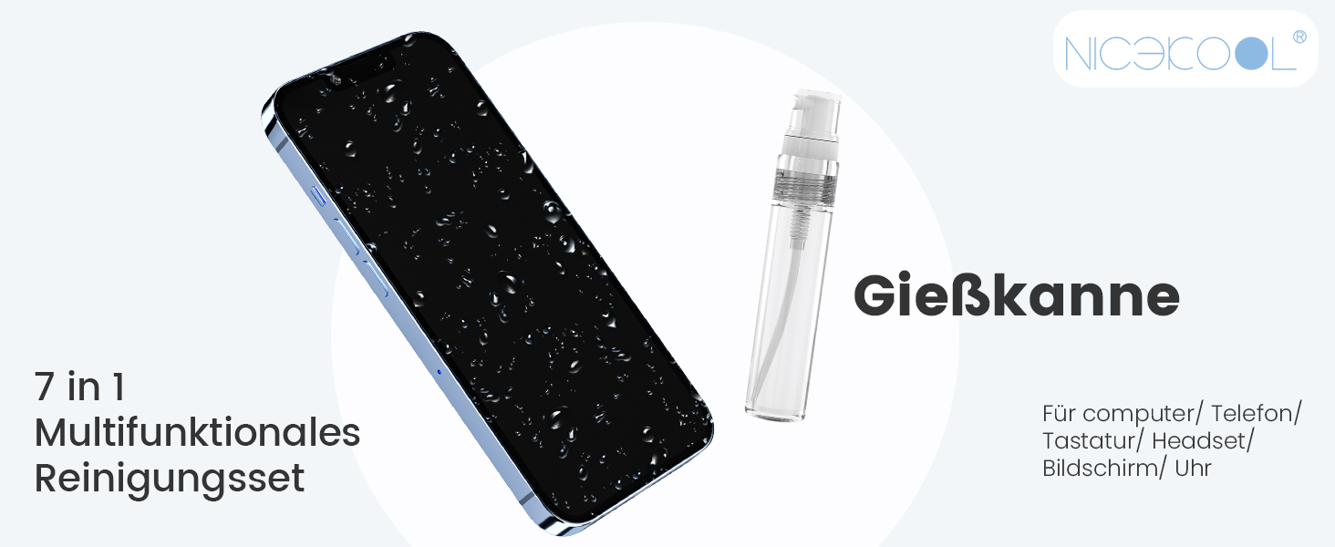 Набір для чищення клавіатури та навушників: щітка, стилус, 7 в 1. Підходить для AirPods, ноутбуків, телефонів, моніторів.